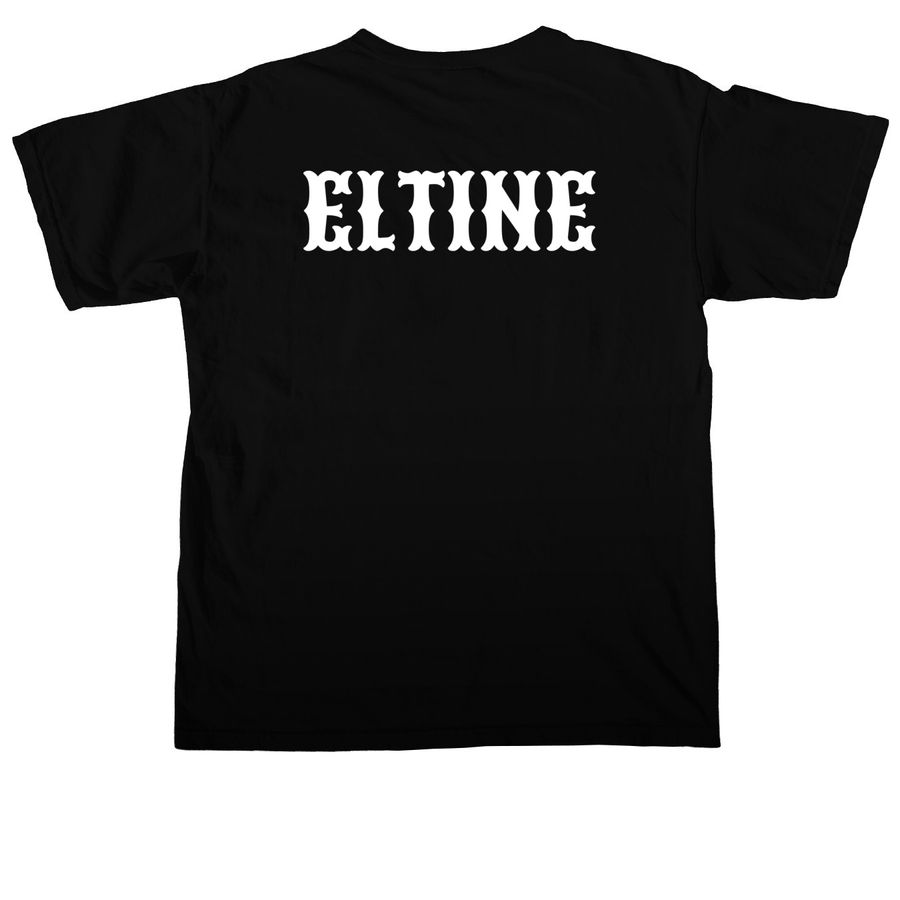 ELDERS, a Black Comfort Colors Unisex Tee (back-view)