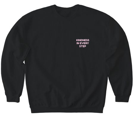 Kindness in Every Step&nbsp;, a Black Softstyle Crewneck Sweatshirt