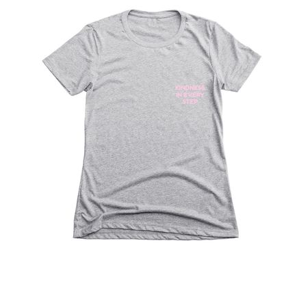 Kindness in Every Step&nbsp;, a Dark Heather Grey Women's Slim Fit Tee