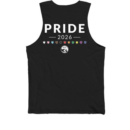 ACC Pride 2026, a Black Premium Cotton Tank (back-view)