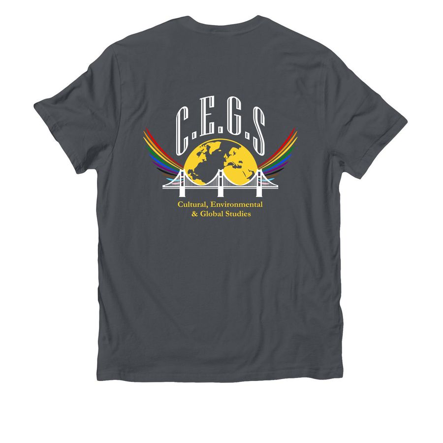 CEGS, a Terrain Grey Allmade Organic Cotton Unisex Tee (back-view)