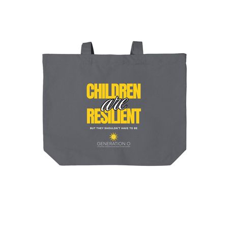Children Are Resilient Tote, a Storm Grey Cotton Canvas Tote Bag