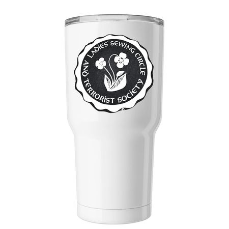 Sewing Circle Tumbler, a White Insulated Tumbler