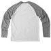 Thank you for SAVING a LIFE!, a Aluminum Grey/ Bright White Allmade Eco Triblend Colorblock Raglan Long Sleeve Tee (back-view)