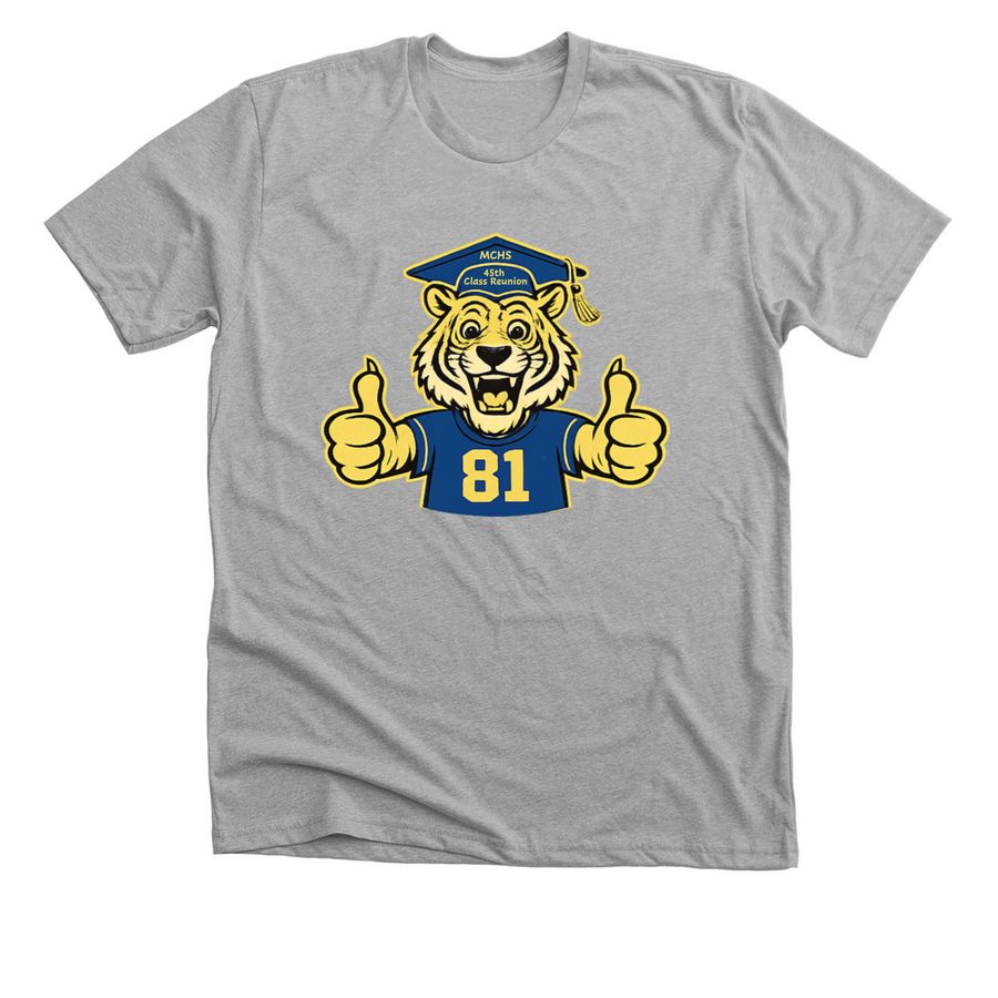 MCHS Class of 81, a Athletic Heather Premium Unisex Tee