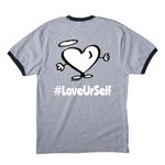 SquatchMeWork, a Athletic Heather/ Jet Black Cotton Ringer Tee (back-view)