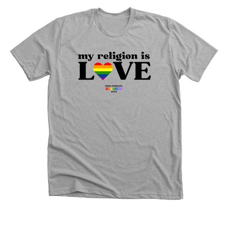 MY RELIGION IS LOVE COLLECTION, a Athletic Heather Premium Unisex Tee