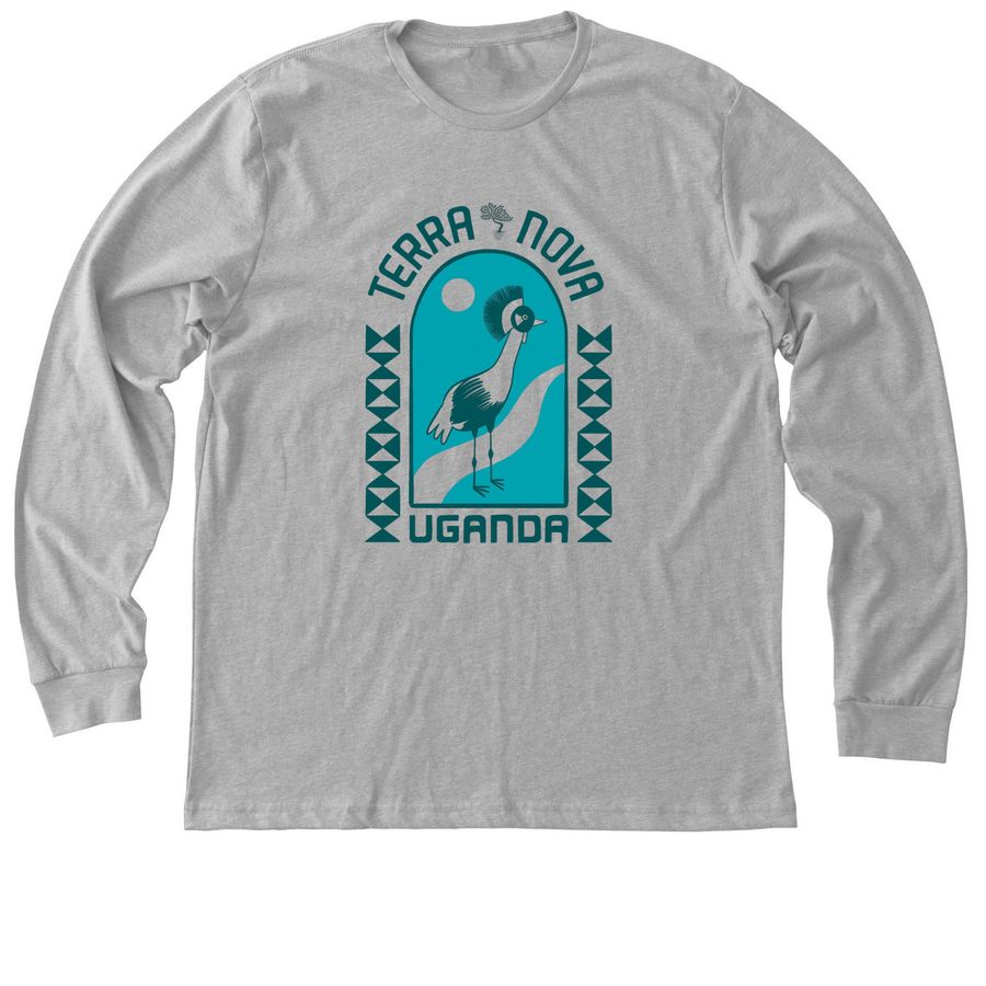 Ugandan Crested Crane, a Athletic Heather Premium Long Sleeve Tee