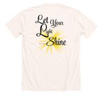 Colombia?Let your Light Shine, a Heather Natural Premium Unisex Tee (back-view)