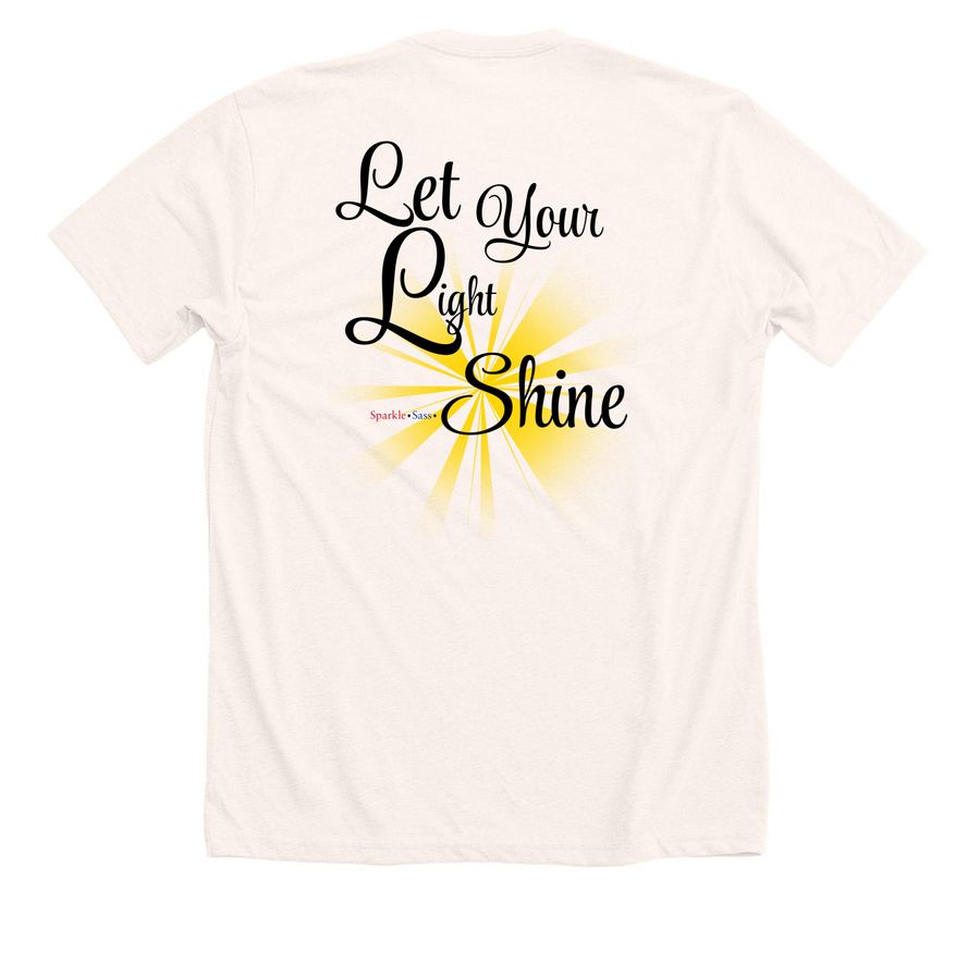 Colombia?Let your Light Shine, a Heather Natural Premium Unisex Tee (back-view)