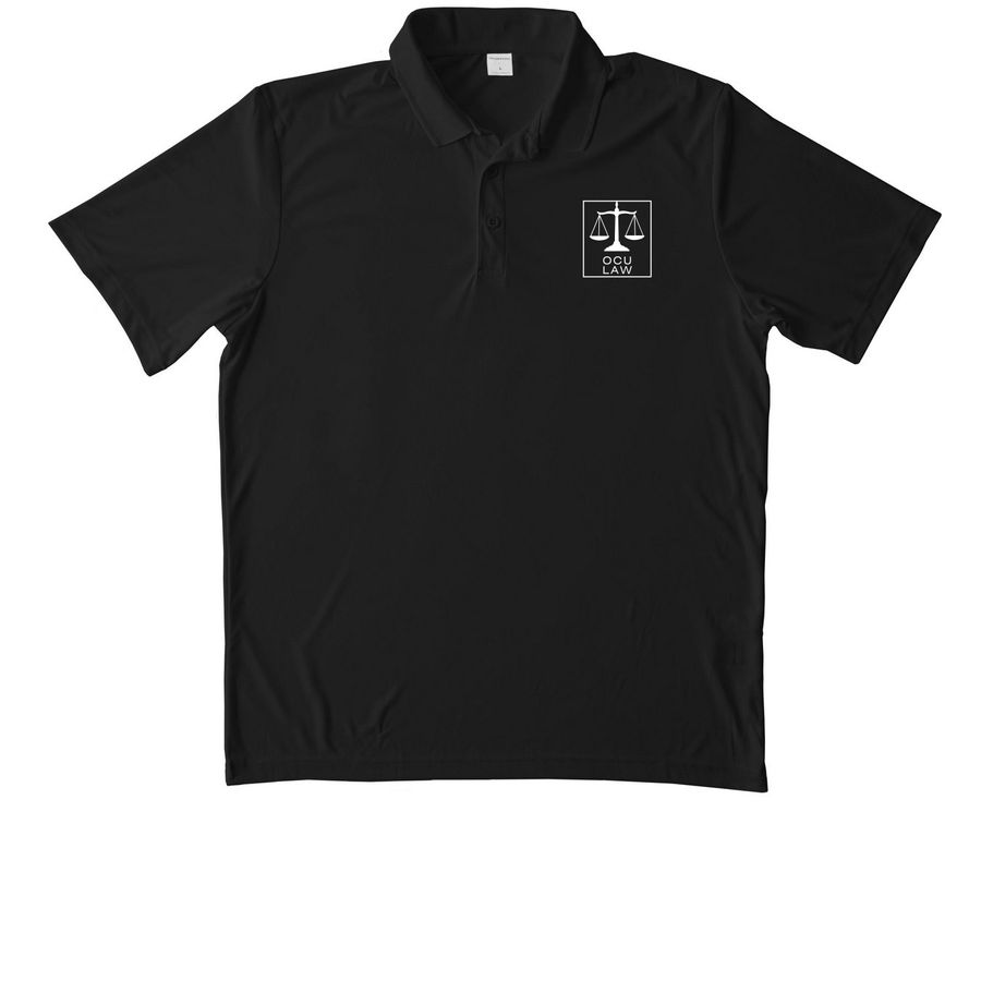 "OCU Law Scales" Polo, a Black Unisex Performance Polo
