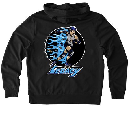 Santa Cruz Derby Groms Legacy - Hoodies, a Deep Black Allmade Organic French Terry Zip Up Hoodie