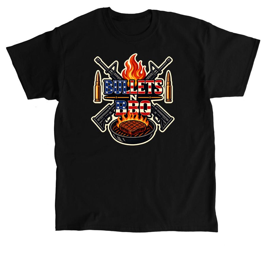 Bullets_N_BBQ Patriotic, a Black Classic Unisex Tee