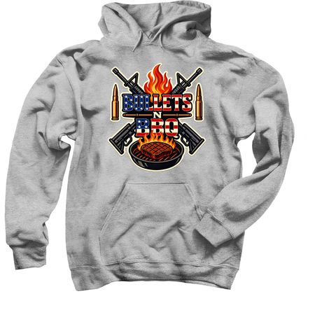 Bullets_N_BBQ Patriotic, a Sport Grey Pullover Hoodie