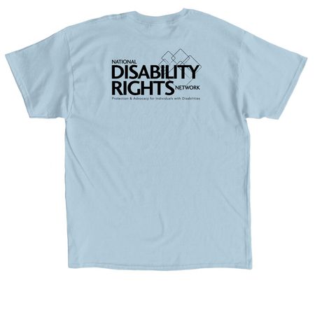 Community Over Confinement, a Light Blue Classic Unisex Tee (back-view)