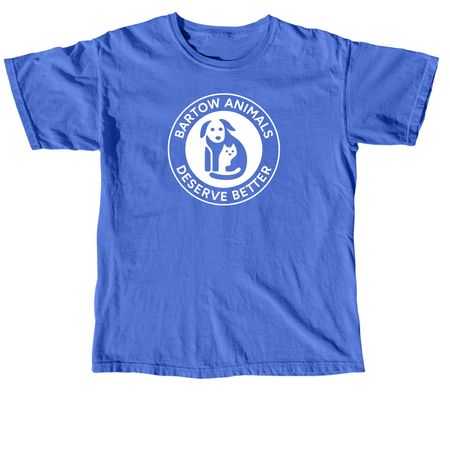 Bartow Animals Deserve Better, a Flo Blue Comfort Colors Unisex Tee