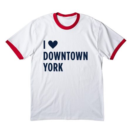 I <3 Downtown York, a White/ Red Cotton Ringer Tee