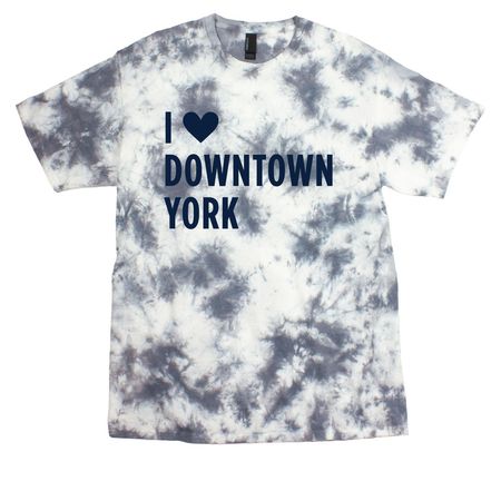 I <3 Downtown York, a Grey Crystal Tie Dye Tee