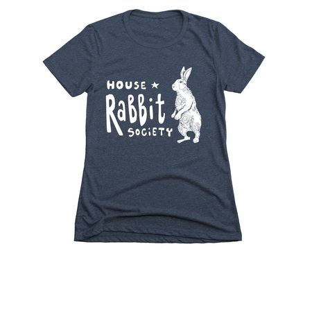 HRS Whimsical Rabbit, a Midnight Navy Women's Slim Fit Tee