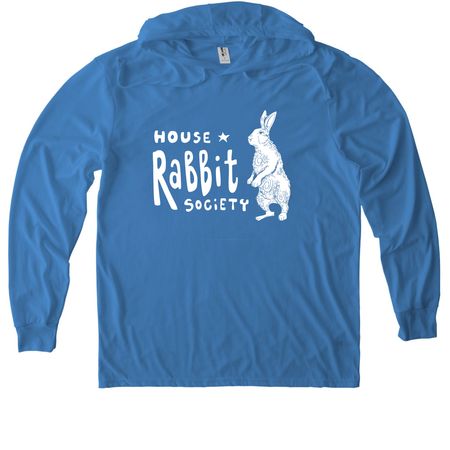 HRS Whimsical Rabbit, a Azure Blue Allmade Eco Triblend Hoodie Tee