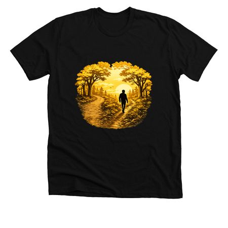 The Road Not Taken, a Solid Black Blend Premium Unisex Tee
