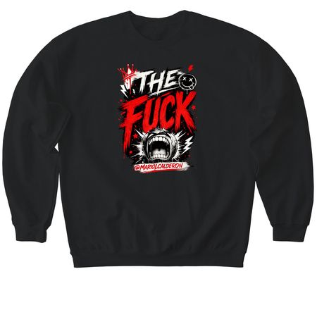 The F*ck!, a Black Softstyle Crewneck Sweatshirt