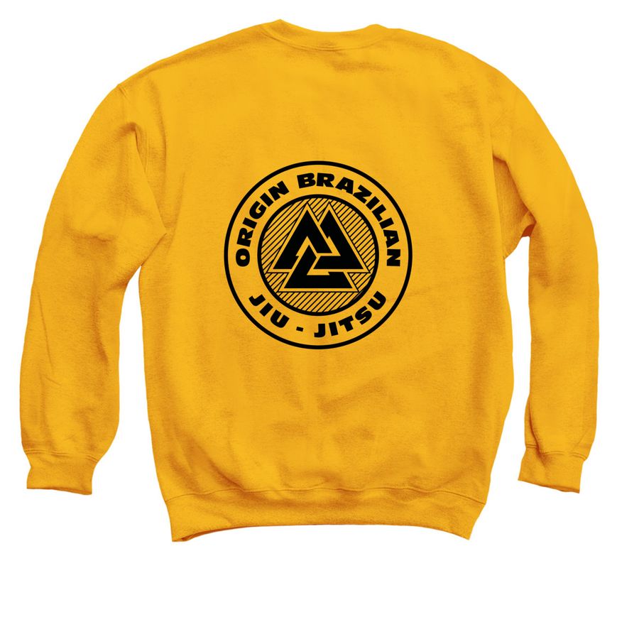 Sweatshirts, a Gold Crewneck Sweatshirt (back-view)