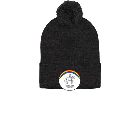 New RR Summer Hats, a Heather Charcoal Printed Pom-Pom Beanie