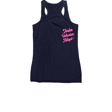 Foster Volunteer Adopt!, a Navy Women's Racerback