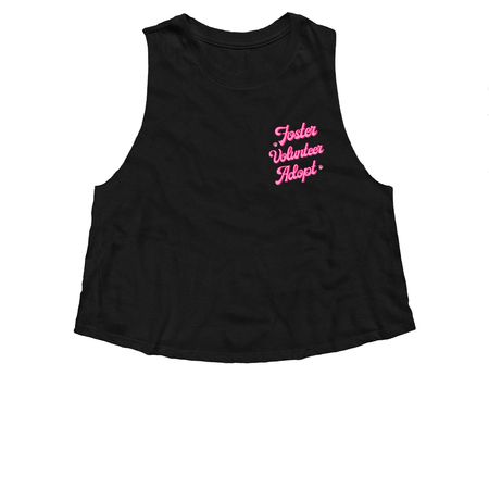 Foster Volunteer Adopt!, a Solid Black Blend Women?s Cropped Racerback Tank