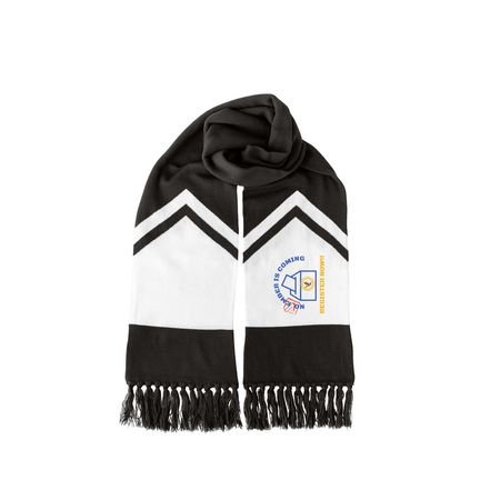 NOVEMBER IS COMING SCARF, a Black/ White Two-Tone Gameday Scarf