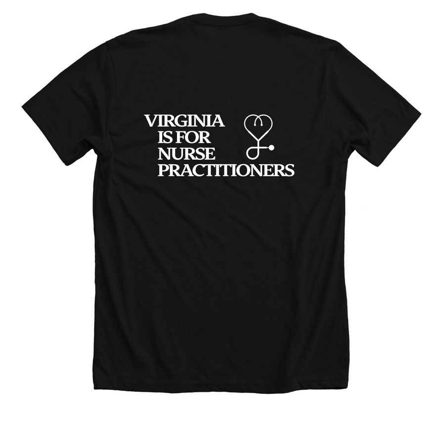 Virginia is for NPs - Classic VCNP Logo, a Solid Black Blend Premium Unisex Tee (back-view)