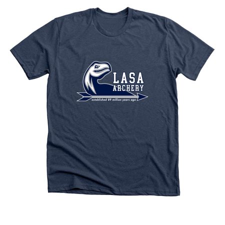 Official LASA archery logo apparel (darks), a Heather Navy Premium Unisex Tee