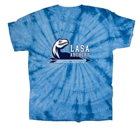 Official LASA archery logo apparel (darks), a Baby Blue Classic Tie Dye Tee