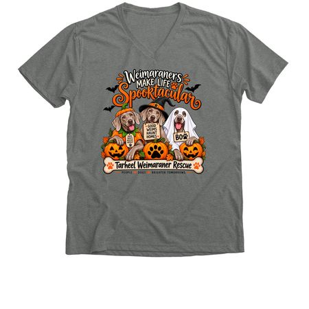 Good Weims Haunt Great Homes, a Deep Heather Premium V-Neck Tee