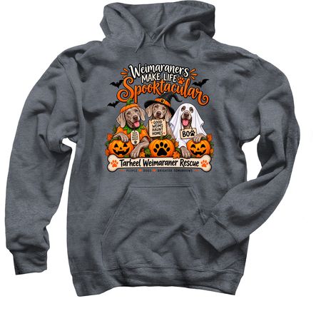 Good Weims Haunt Great Homes, a Dark Heather Pullover Hoodie
