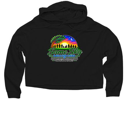 Same sky, 8 Billion share, a Black Women?s Lightweight Cropped Hoodie