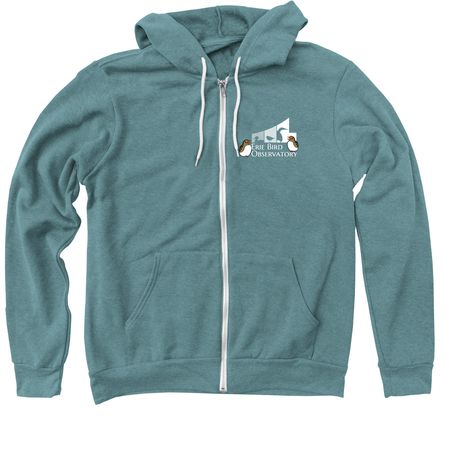 Support Avian Research & Conservation Efforts, a Heather Deep Teal Zip Up Hoodie