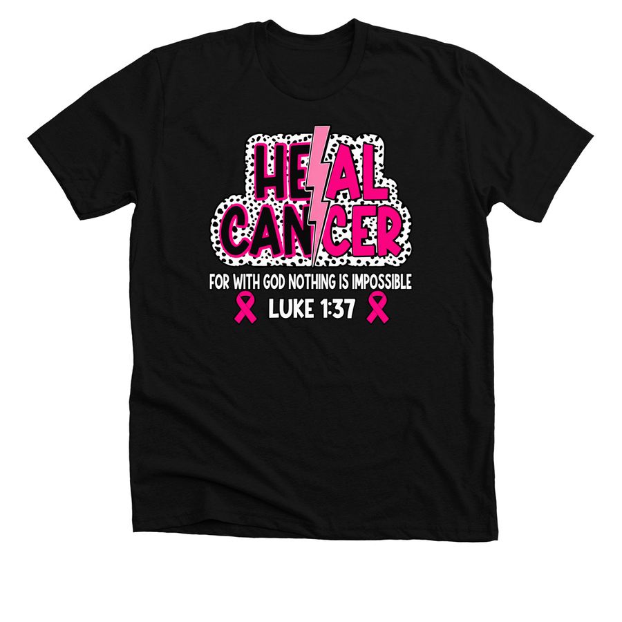 Heal Cancer Believe God Christian Breast, a Solid Black Blend Premium Unisex Tee