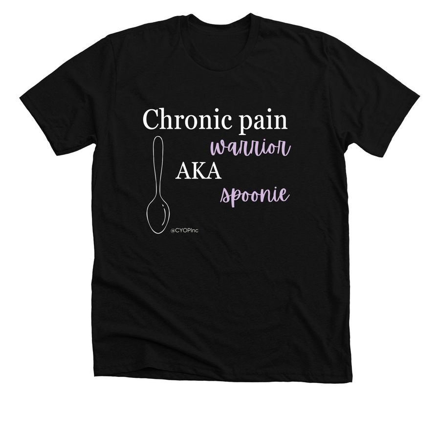 Chronic Pain Warrior AKA Spoonie, a Solid Black Blend Premium Unisex Tee