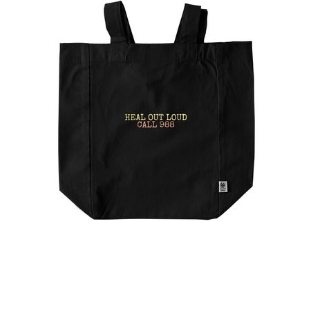 HEAL OUT LOUD, a Black Recycled Cotton Tote Bag