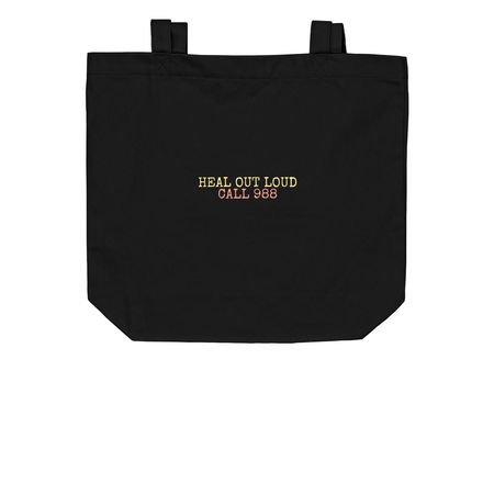 HEAL OUT LOUD, a Black Organic Cotton Tote Bag
