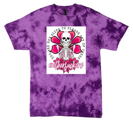 Not here to please, a Purple Crystal Tie Dye Tee