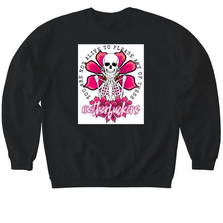 Not here to please, a Black Softstyle Crewneck Sweatshirt