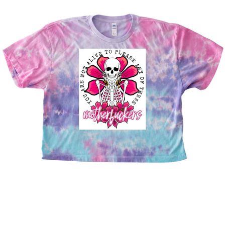 Not here to please, a Cotton Candy Women's Tie Dye Cropped Tee