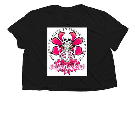 Not here to please, a Black Women?s Flowy Cropped Tee