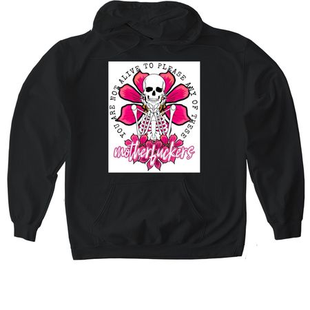 Not here to please, a Black Gildan Softstyle Pullover Hoodie