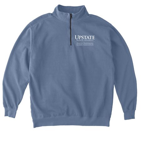 Retro CHP Alumni Gear, a Blue Jean Comfort Colors Quarter Zip Pullover