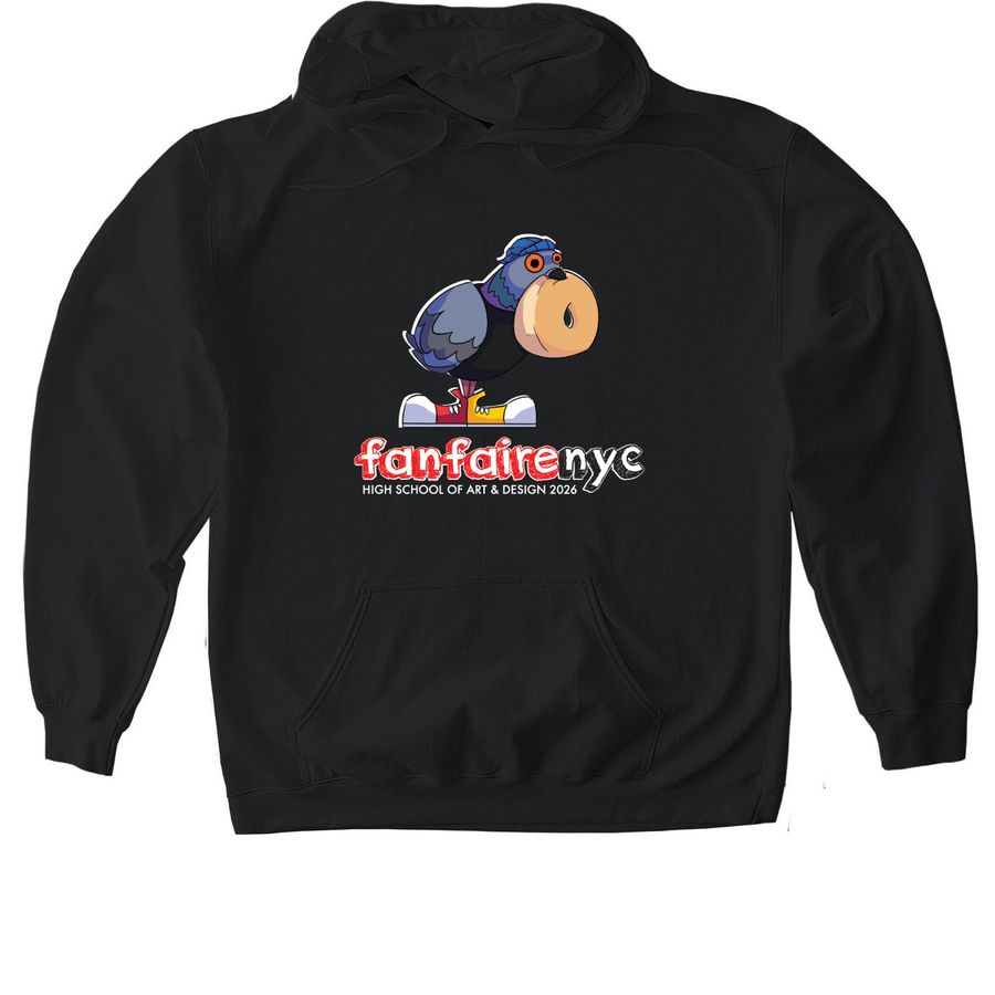 FanfaireNYC 2026 - Squibbles + Bagel, a Black Gildan Softstyle Pullover Hoodie