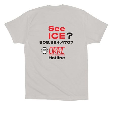 No Red Circle (design on back only), a Solid Athletic Grey Premium Cotton Tee (back-view)